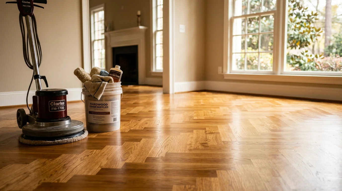 Professional flooring installation in a residential kitchen